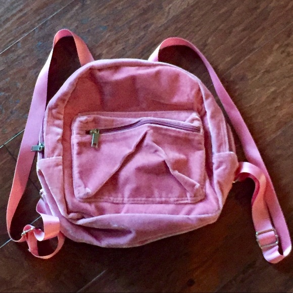 Other - NEW MINI PINK VELVET BACKPACK